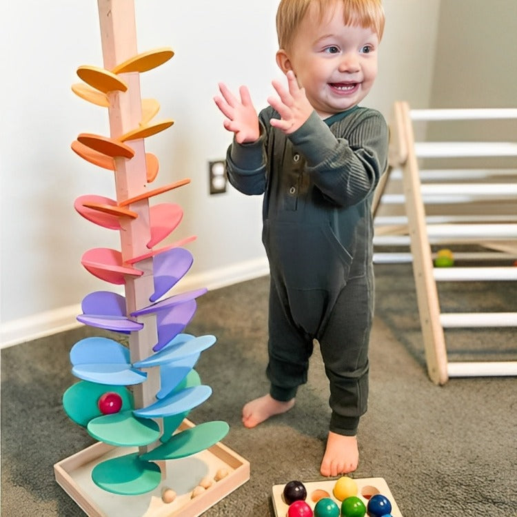 TotataTree Arbre à musique en bois, jouet arc-en-ciel musical pour enfants  de 3, 4, 5 ans, arbre à granulés de bois et marbre (21,6 x 21,6 x 71,1 cm)  (B) : : Jeux et Jouets